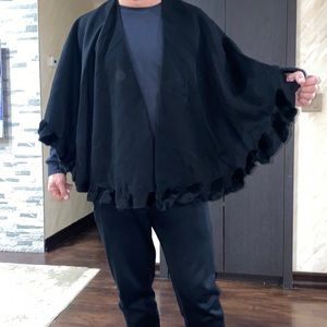 Pam Pam 100% wool Pancho, black perfect condition